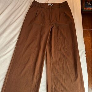 Princess Polly Rust Brown Pleated Pants